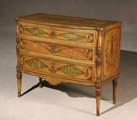 Appraisal: Directoire Style Painted and Decorated Oak Commode Early th Century