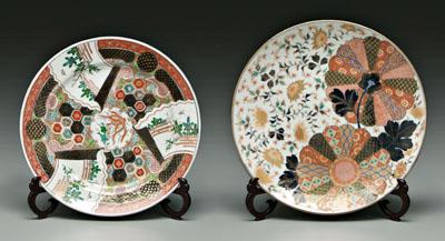 Appraisal: Two Japanese Imari chargers one with delicate flowering vine overlaid