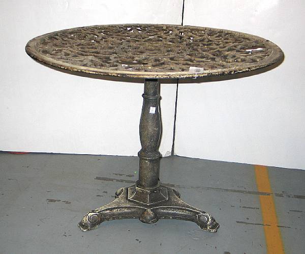 Appraisal: A Victorian painted cast iron table last quarter th century