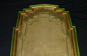 Appraisal: A large Art Deco rectangular mirror circa stepped amber and