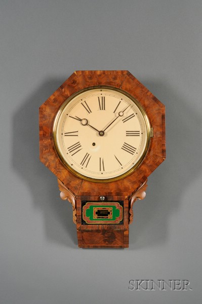 Appraisal: Mahogany Drop Octagon Wall Clock by New Haven Clock Company