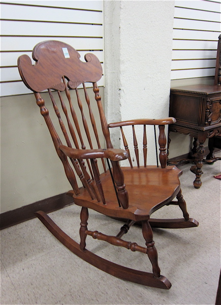 Appraisal: LATE VICTORIAN SPINDLE-BACK ROCKING ARMCHAIR American late th century