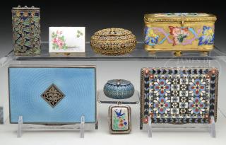 Appraisal: LOT OF RUSSIAN AND EUROPEAN ENAMEL BOXES LOT OF RUSSIAN