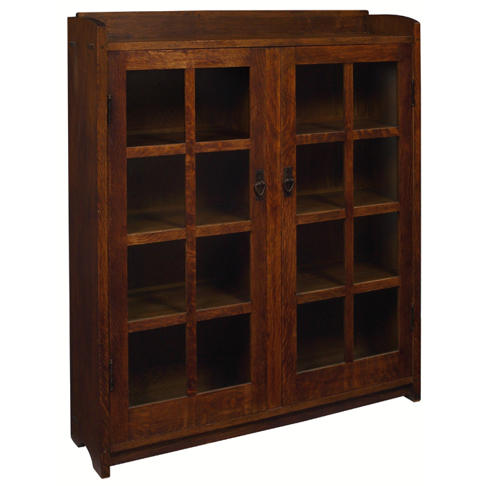 Appraisal: Gustav Stickley bookcase two-door form with eight panes of glass