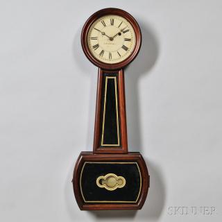 Appraisal: Rosewood Grain-painted Patent Timepiece or Banjo Clock Rosewood Grain-painted Patent