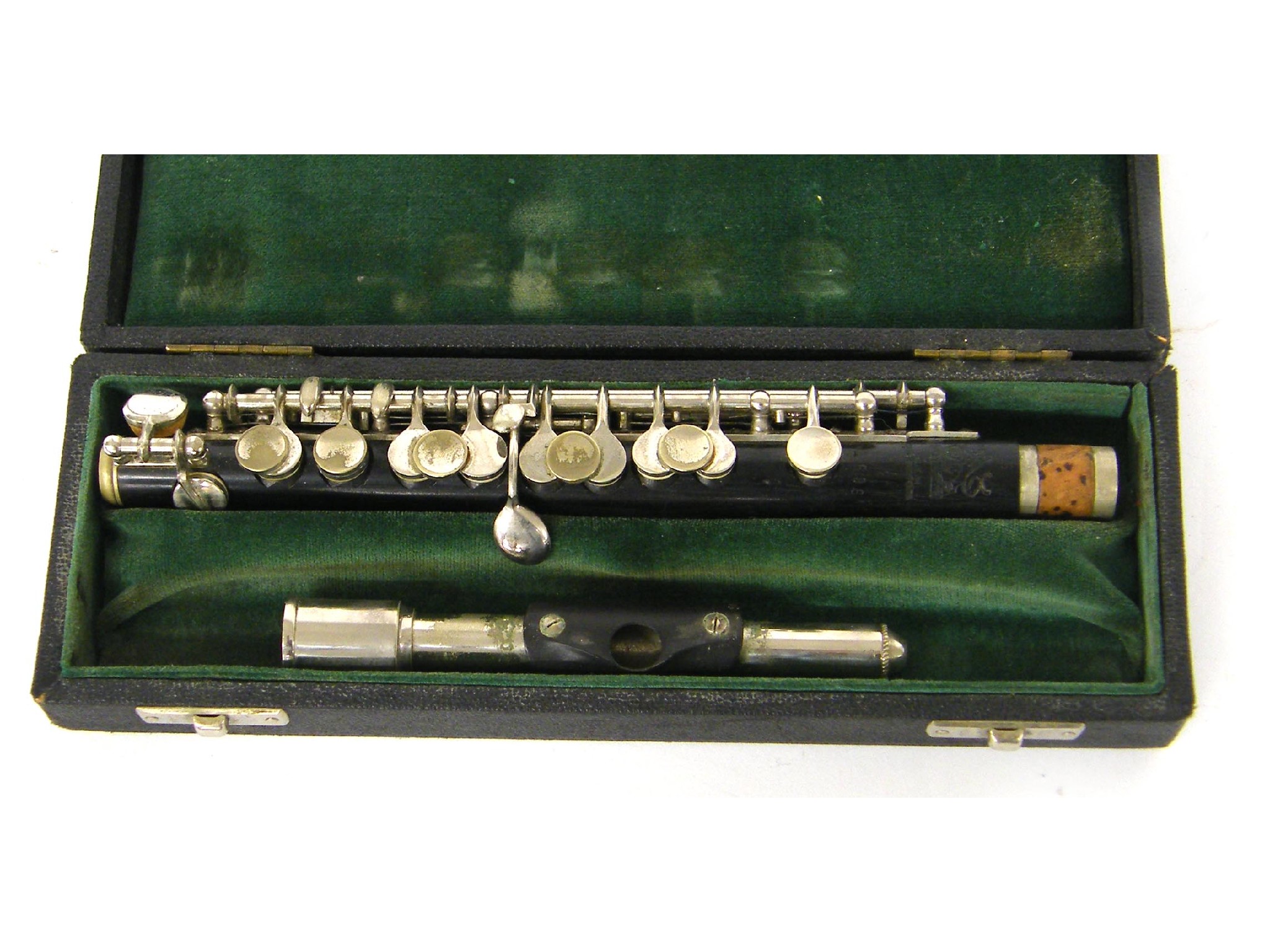 Appraisal: Czechoslovakian blackwood piccolo the metal head joint with ebony embouchure