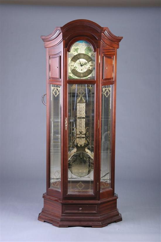 Appraisal: CONTEMPORARY TALL CASE CLOCK th century Arching crown projecting over