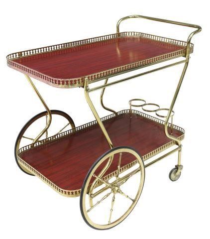 Appraisal: Italian gilt metal two-tier service cart mid th c having