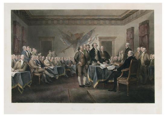 Appraisal: TRUMBULL John Declaration of Independence July th Brooklyn Cole Co