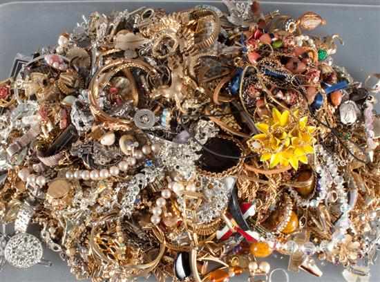 Appraisal: Large assortment of costume jewelry including watches gold-filled necklaces and