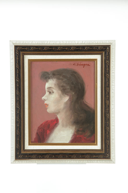 Appraisal: BROWN HAIRED GIRL BY CLYDE SINGER OHIO - Oil on