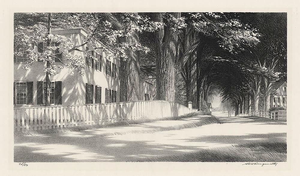 Appraisal: Original Wengenroth Lithograph - Sunny Corner Sunny Corner Kennebunkport Maine