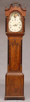 Appraisal: GEORGE III INLAID AND CARVED MAHOGANY LONGCASE CLOCK The in