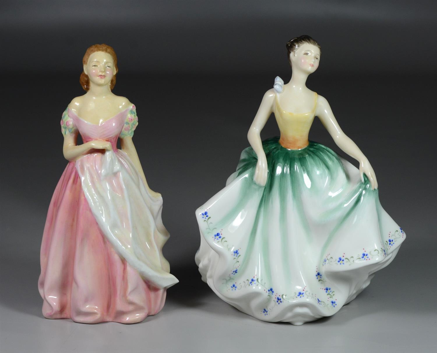 Appraisal: Royal Doulton bone china figurines Jacqueline HN Cynthia HN tallest