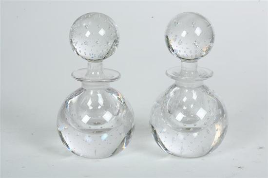 Appraisal: PAIR OF PAIRPOINT PERFUMES Double gourd clear blown glass perfumes