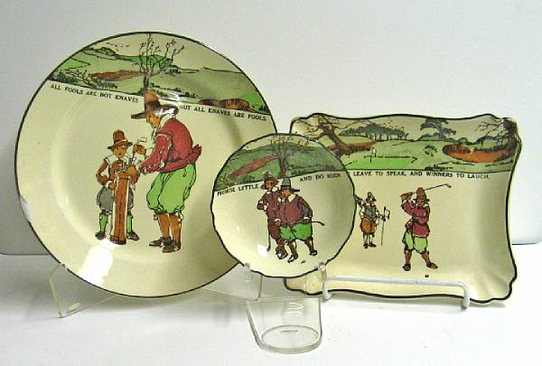 Appraisal: A Royal Doulton Golf Series plate with proverb Promise Little