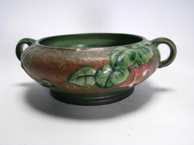 Appraisal: Roseville Pottery Fuchsia Handled Bowl -