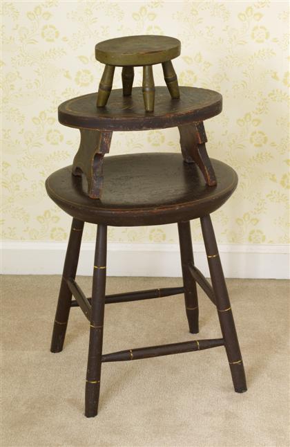 Appraisal: Three painted stools th century