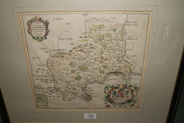 Appraisal: A th Century map of Middlesex by Richard Blome together