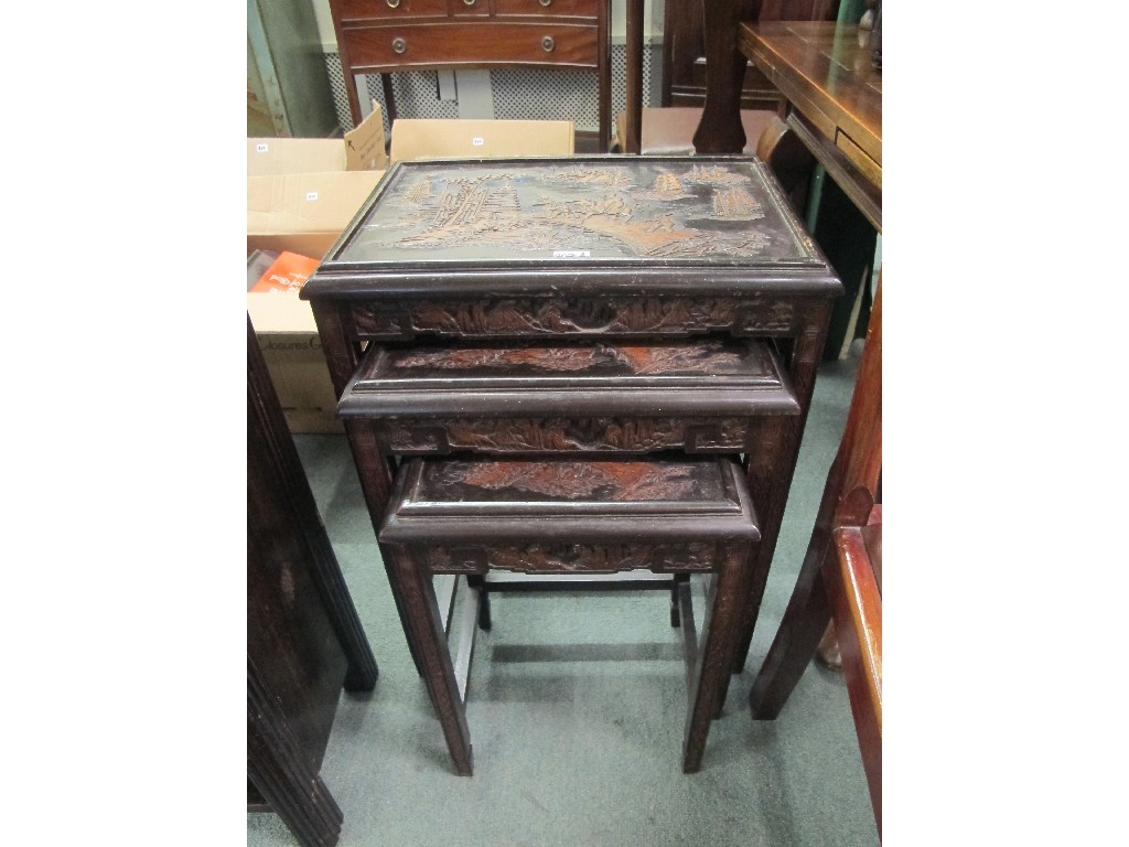 Appraisal: Chinese style nest of three tables