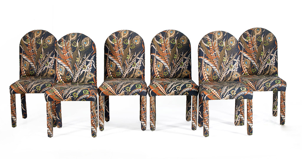 Appraisal: SET OF SIX WEIMAN WARREN LLOYD SIDE CHAIRS Chintz upholstery