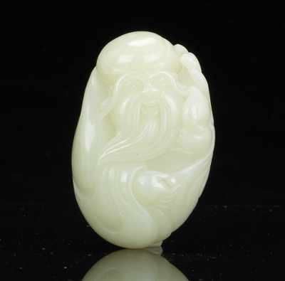 Appraisal: Chinese Shou Lao Carved Jade Ornament Exquisitely carved jade in