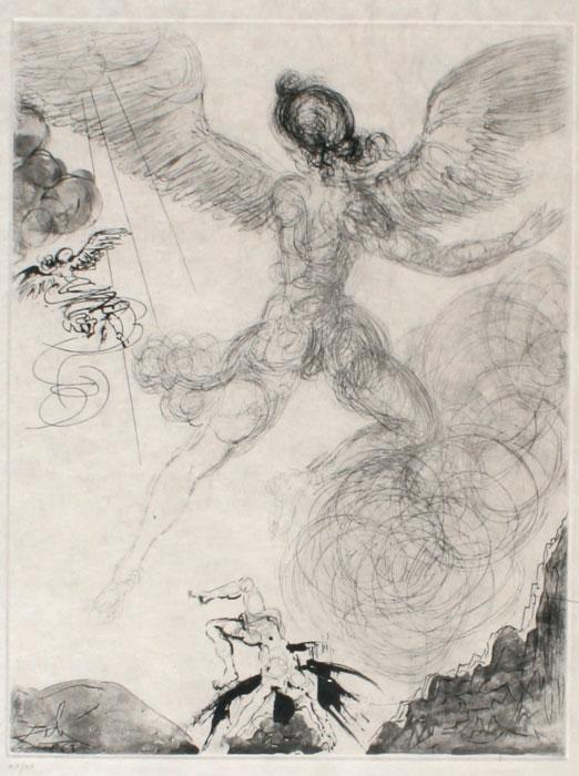 Appraisal: DALI Salvador Spanish - ''Flight and Fall of Icarus'' Etching