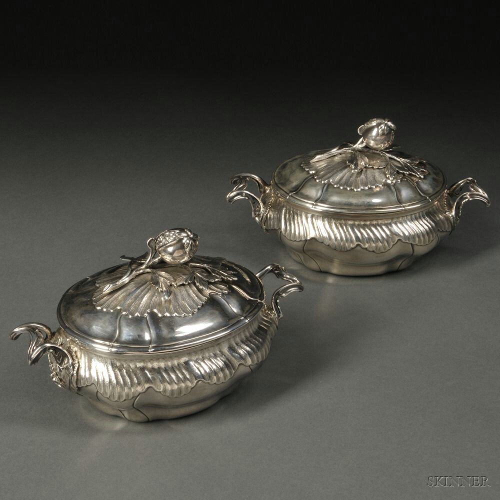 Appraisal: Two Dutch Silver Covered Sauce Tureens Amsterdam maker's mark ISL