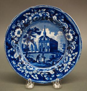 Appraisal: Historical Staffordshire plates Two th century Historical Blue Staffordshire plates