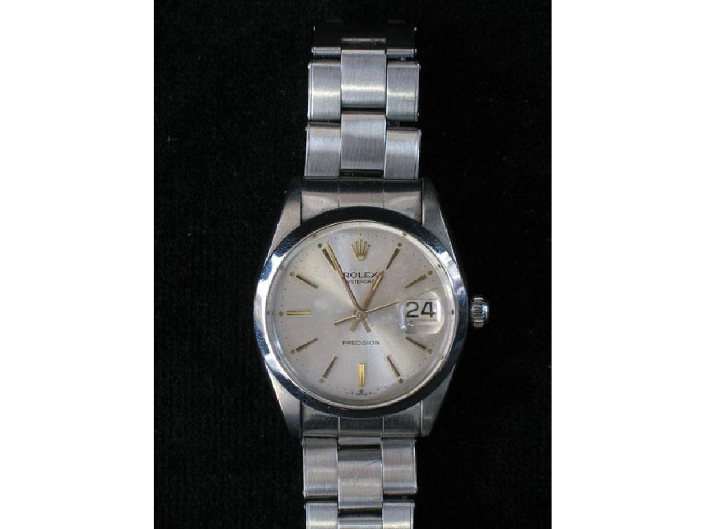 Appraisal: A GENTLEMANS ROLEX OYSTER DATE PRECISION WRISTWATCH the stainless steel