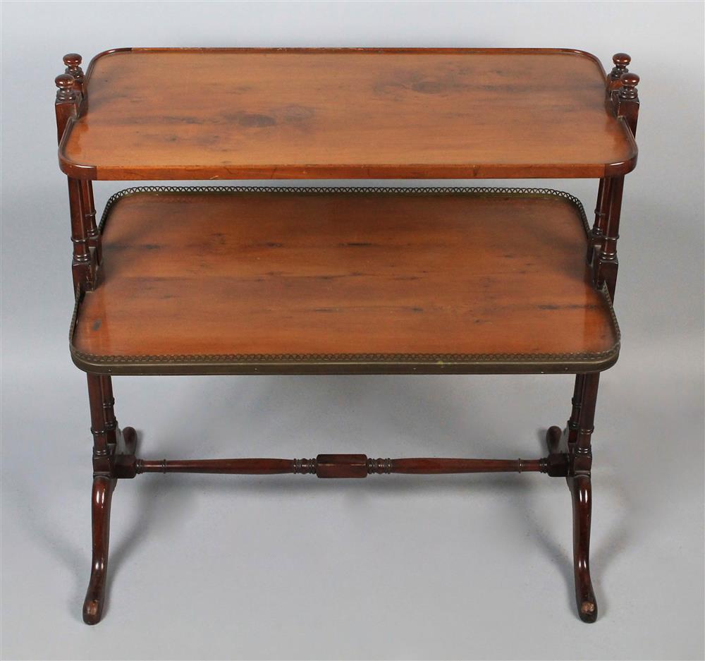 Appraisal: GEORGIAN STYLE FRUITWOOD AND MAHOGANY TRAY TABLE having two yew