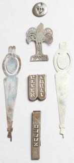 Appraisal: Small Silver Judaica Articles Comprising two stamped yads a tie