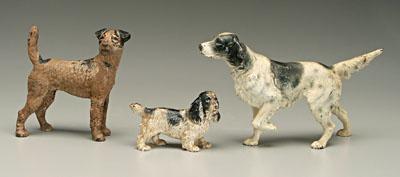 Appraisal: Three cast iron dog doorstops English setter original Hubley paper