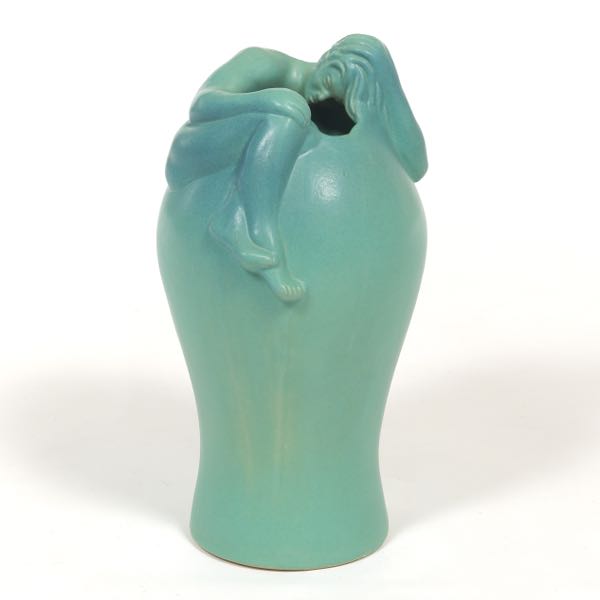 Appraisal: LARGE VAN BRIGGLE CERAMIC DESPONDENCY VASE Despondency Iconic ceramic baluster