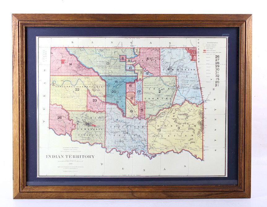 Appraisal: Department of Interior Indian Territory Map For your bidding pleasure