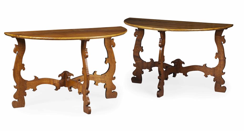 Appraisal: PAIR OF OAK SIDE TABLES AFTER A DESIGN BY SIR