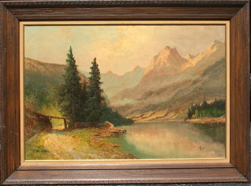 Appraisal: LANGE J Austrian th C Austrian Lakeside OIL C ''