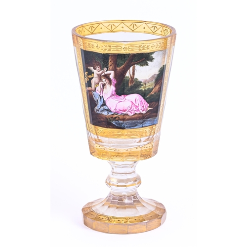 Appraisal: A Viennese transparent enamelled goblet c of faceted form the