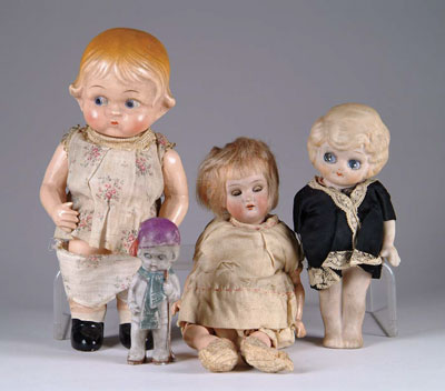 Appraisal: LOT OF FOURTEEN DOLLS Wonderful lot of dolls is mostly