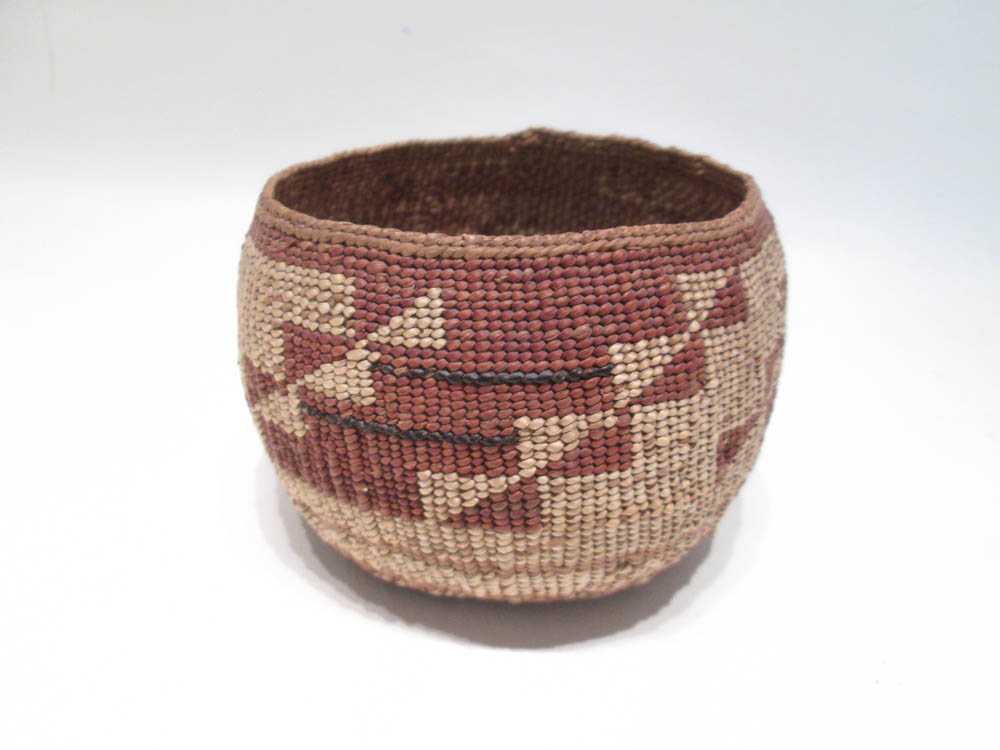 Appraisal: NATIVE AMERICAN LOWER KLAMATH RIVER BASKET with tapered base and