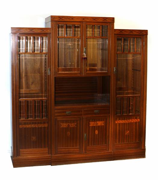 Appraisal: An Arts and Crafts mahogany inlaid cabinet early th century