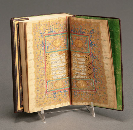 Appraisal: Ottoman Qur'an Turkey Dated Manuscript on paper leaves double opening