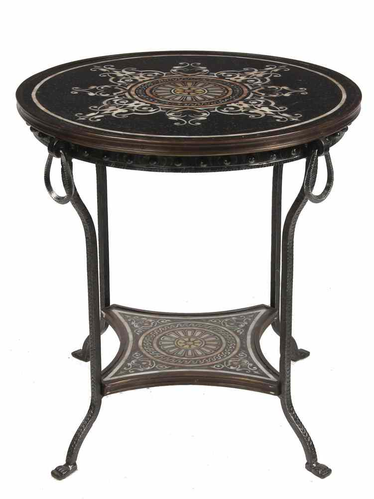 Appraisal: DESIGNER ROUND IRON BASED TABLE - Contemporary Round Iron Based