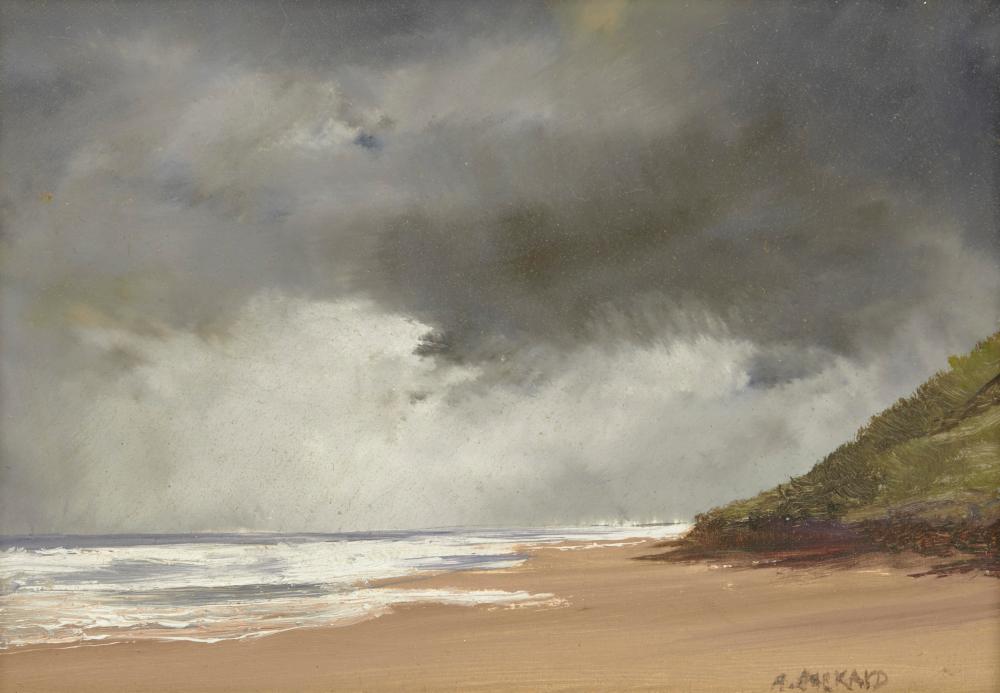 Appraisal: ANNE PACKARD American b Crashing Waves oil on canvas signed