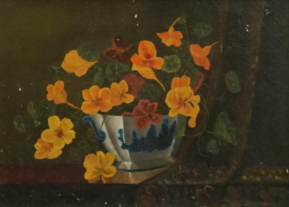 Appraisal: American th th Century School Still Life of Flowers Oil