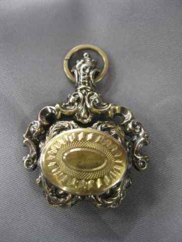 Appraisal: Georgian Gold Fob Locket with wovenhair inside - '' grams