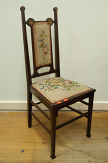 Appraisal: SMALL INLAID SALON CHAIR