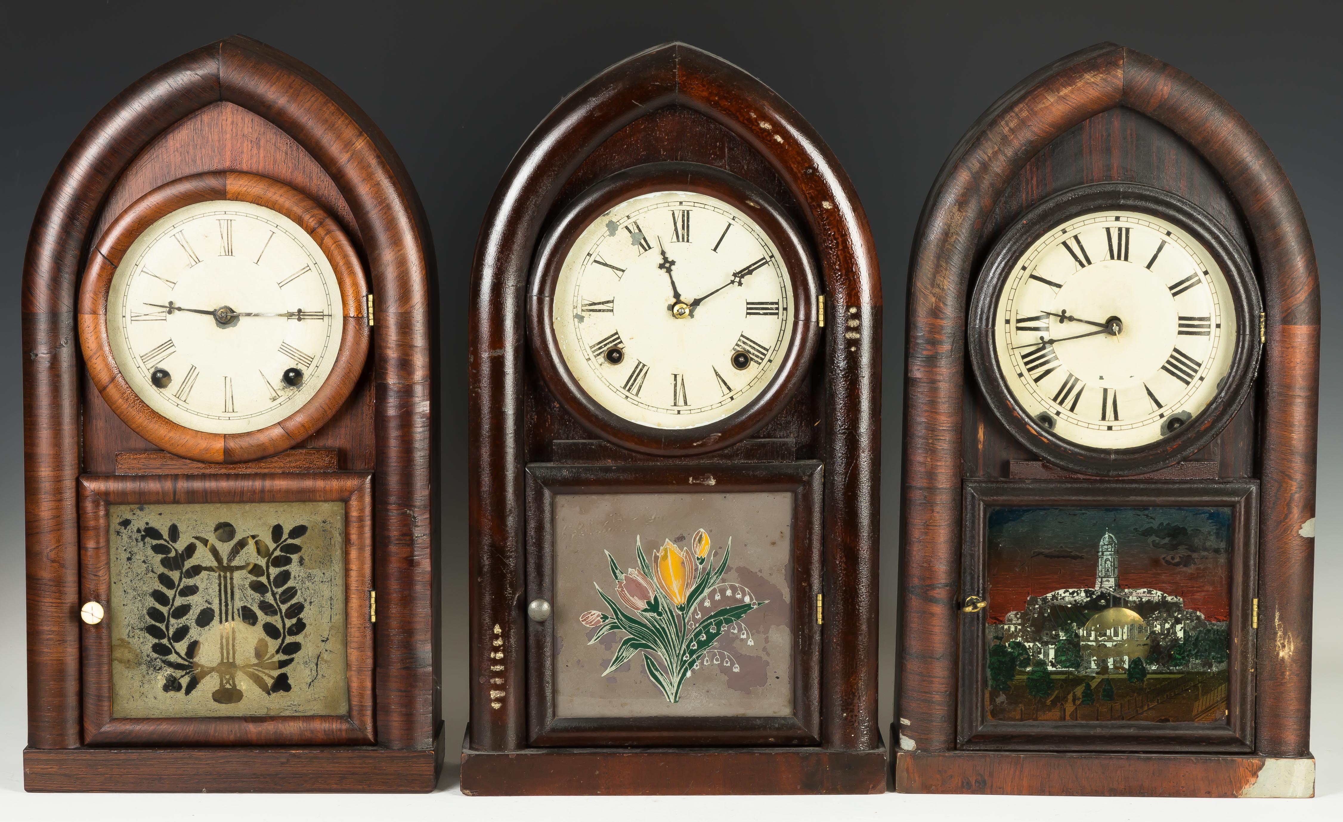 Appraisal: Three Various Beehive Shelf Clocks L Forestville M Waterbury R