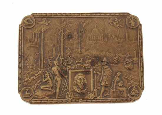 Appraisal: USA Massachusetts Bay Tercentenary in New England - rectangular bronze