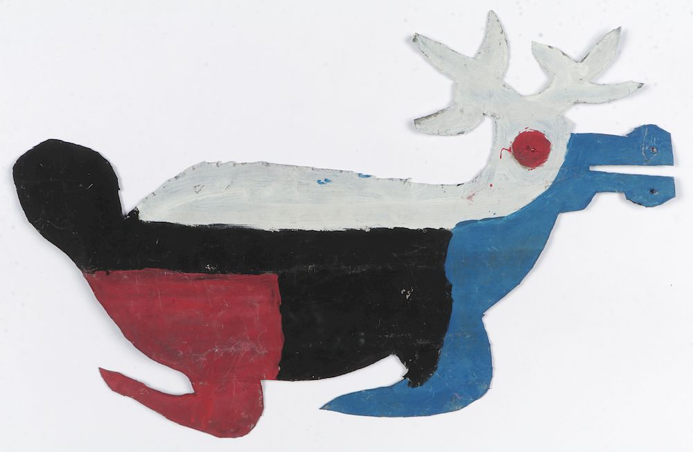 Appraisal: David Butler - Double-sided Cutout David Butler American - Reindeer